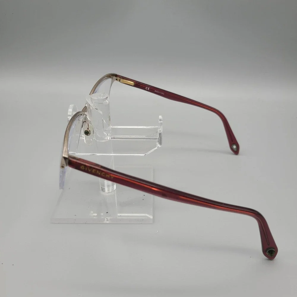 Givenchy VGV A25 Burgundy Gold Semi Rimless Eyeglass Frames 54-17-140 Italy